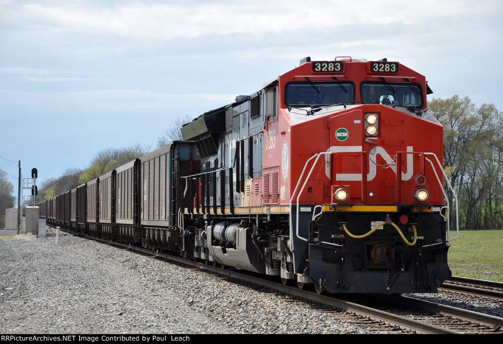 Empty coal train rolls north